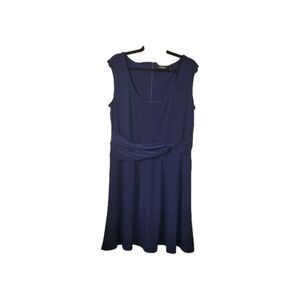 Ralph Lauren Navy Blue Cap-Sleeve Long Dress with Twist Waist